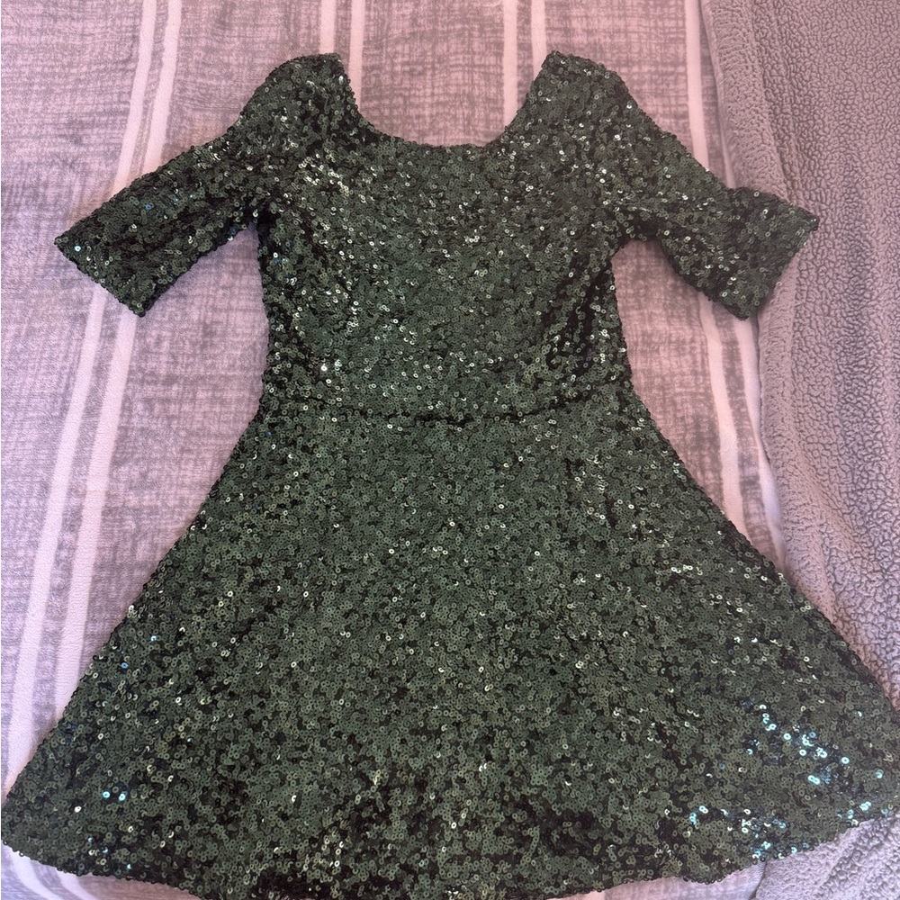 French Connection Shimmering Green Formal Dress